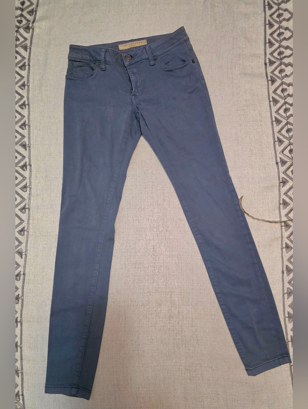 Burberry Brit Marine Blue Gray Skinny Low-Rise Pants Size 26
